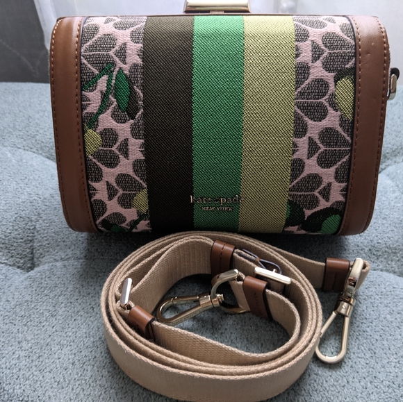 Kate Spade Flower Jacquard Bijou Cherry Crossbody - Picture 1 of 10